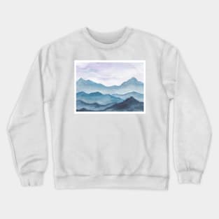 Blue Abstract Mountains Crewneck Sweatshirt